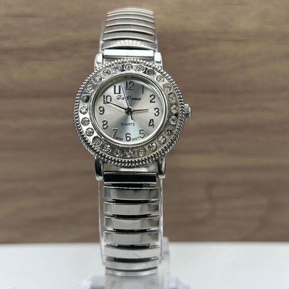 Da Vanci Rhinestone, White Dial, Silver Tone Band Quartz - Picture 6 of 7